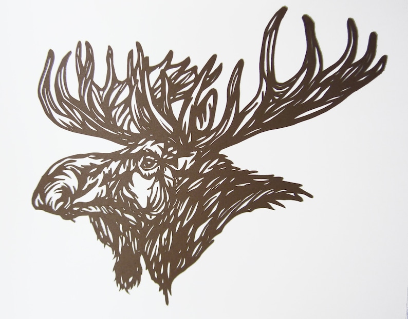 Moose Head Paper Cutting Art