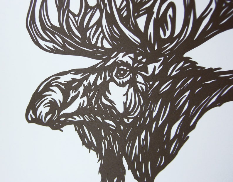 Moose Head Paper Cutting Art