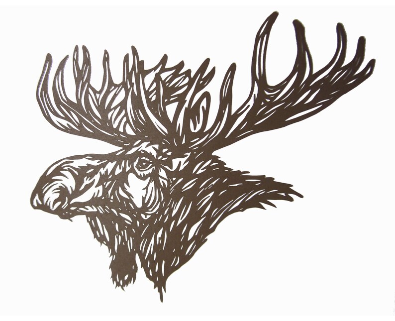 Moose Head Paper Cutting Art