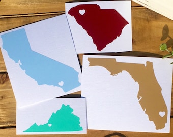 Free Shipping* State Outline With Heart - Hometown Vinyl Decal