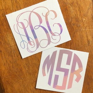 Free Shipping* HOLOGRAPHIC Monogram Decal Vine Monogram Sticker - Custom Car Decal Laptop Decal Phone Decal Initials