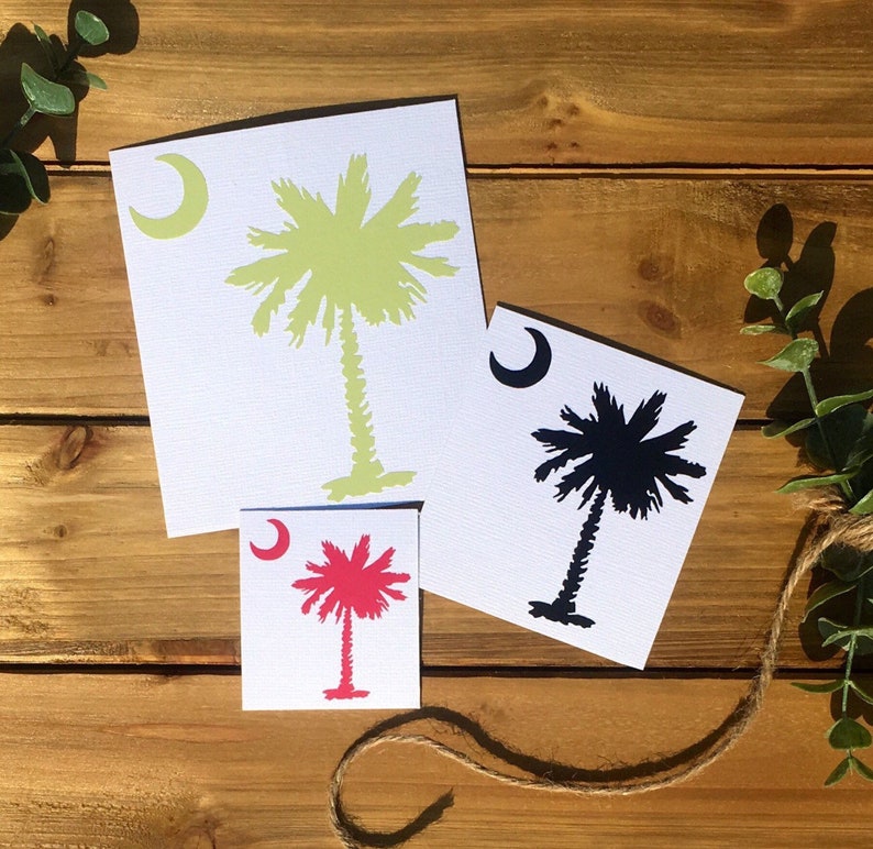 Free Shipping Palmetto Tree with Crescent Moon Vinyl Decal image 1
