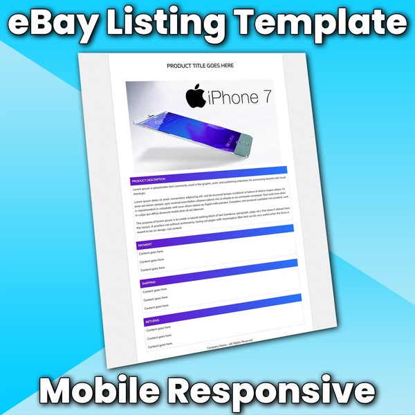 Ebay Listing Template Responsive Professional Auction Html Mobile Design 2021