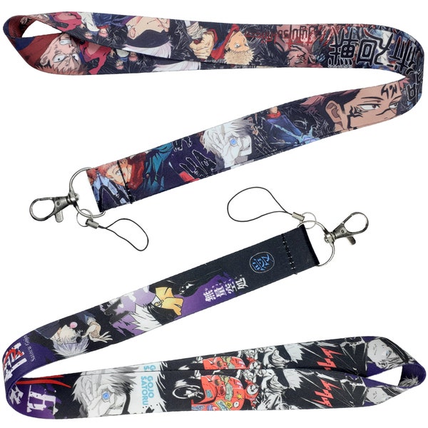 Anime Horror Japanese Lanyard Neck Strap Staff Student Event ID Badge Card Keys Holder with Metal Trigger Clip 45cm