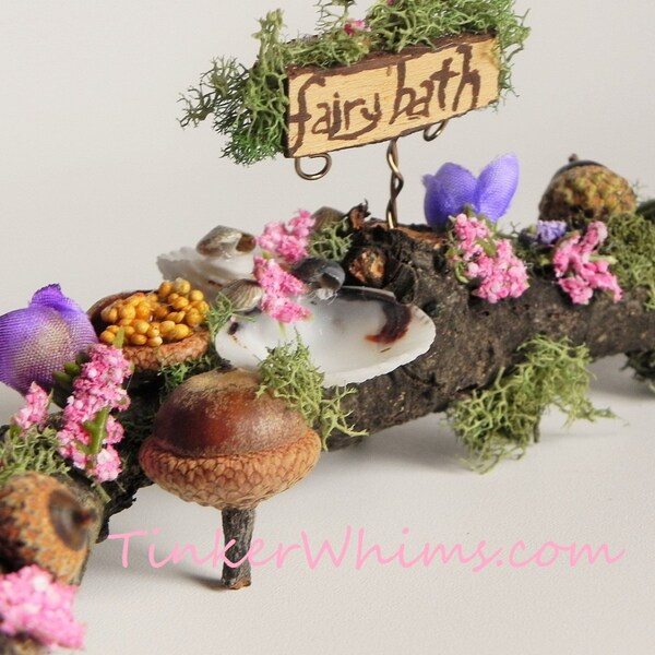 Shell fairy bath. Dual sided, fairy garden, miniature garden, fairy furniture, miniature furniture, terrarium, garden decor.