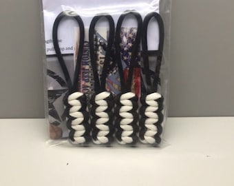 Paracord Soft Top Zipper Pulls fits Jeep -White/Black