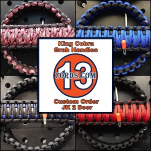 King Cobra Paracord Grab Handle Set fits Jeep Wrangler JK- Made to order