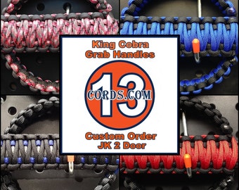 King Cobra Paracord Grab Handle Set fits Jeep Wrangler JK- Made to order