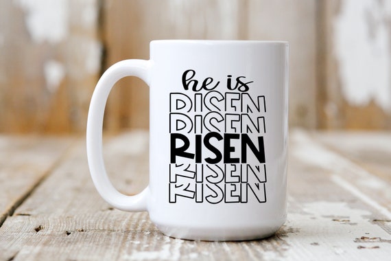 He Is Risen Mirror, Coffee Mug, Coffee Lover, Religious Mug, 5116