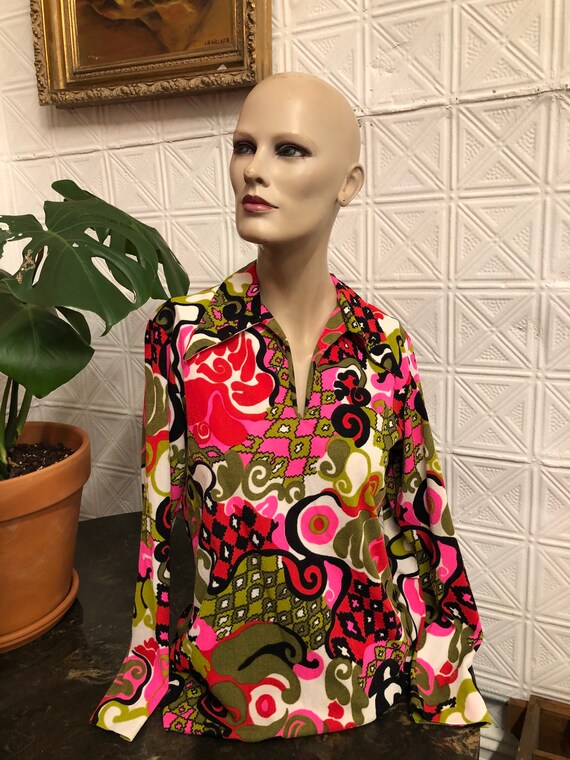 1970s Psychedelic Print Tunic