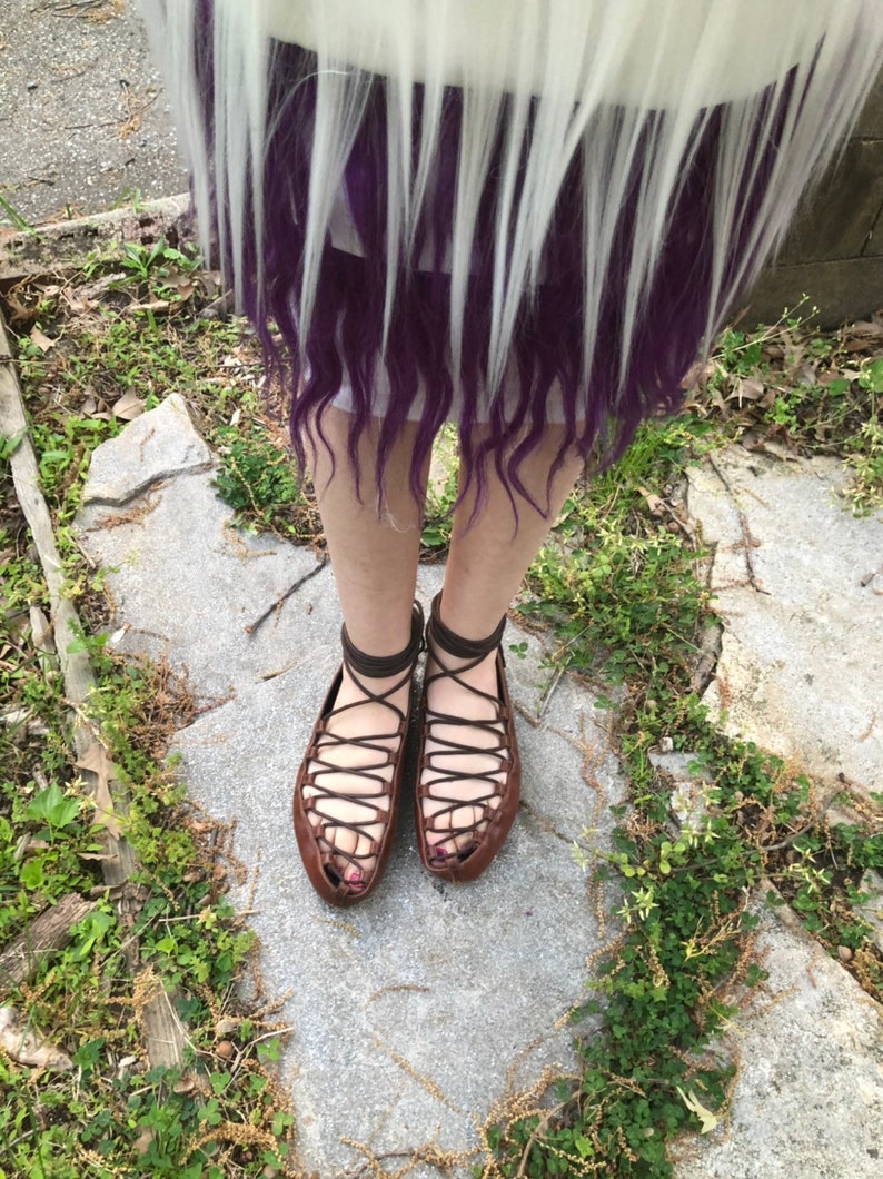 sandals 39 12 9.5 Barneys New York Lace Up flats vintage inspired gladiator