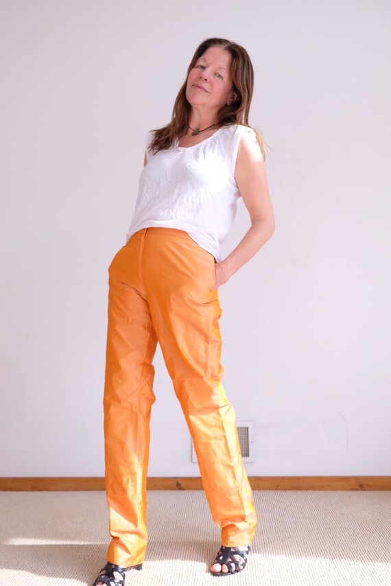 Max Mara Silk Orange Iridescent Pants