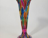 Multi-Colored Vase, Vintage Vase, Rainbow Vase, Rainbow, Vase, Stained Glass Vase