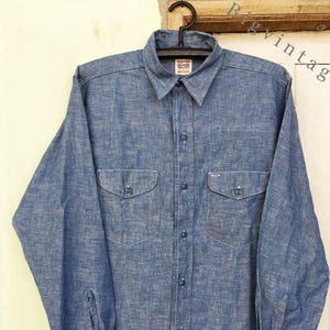Vintage 50's Sweet-orr Chambray Work Shirt One Wash - Etsy