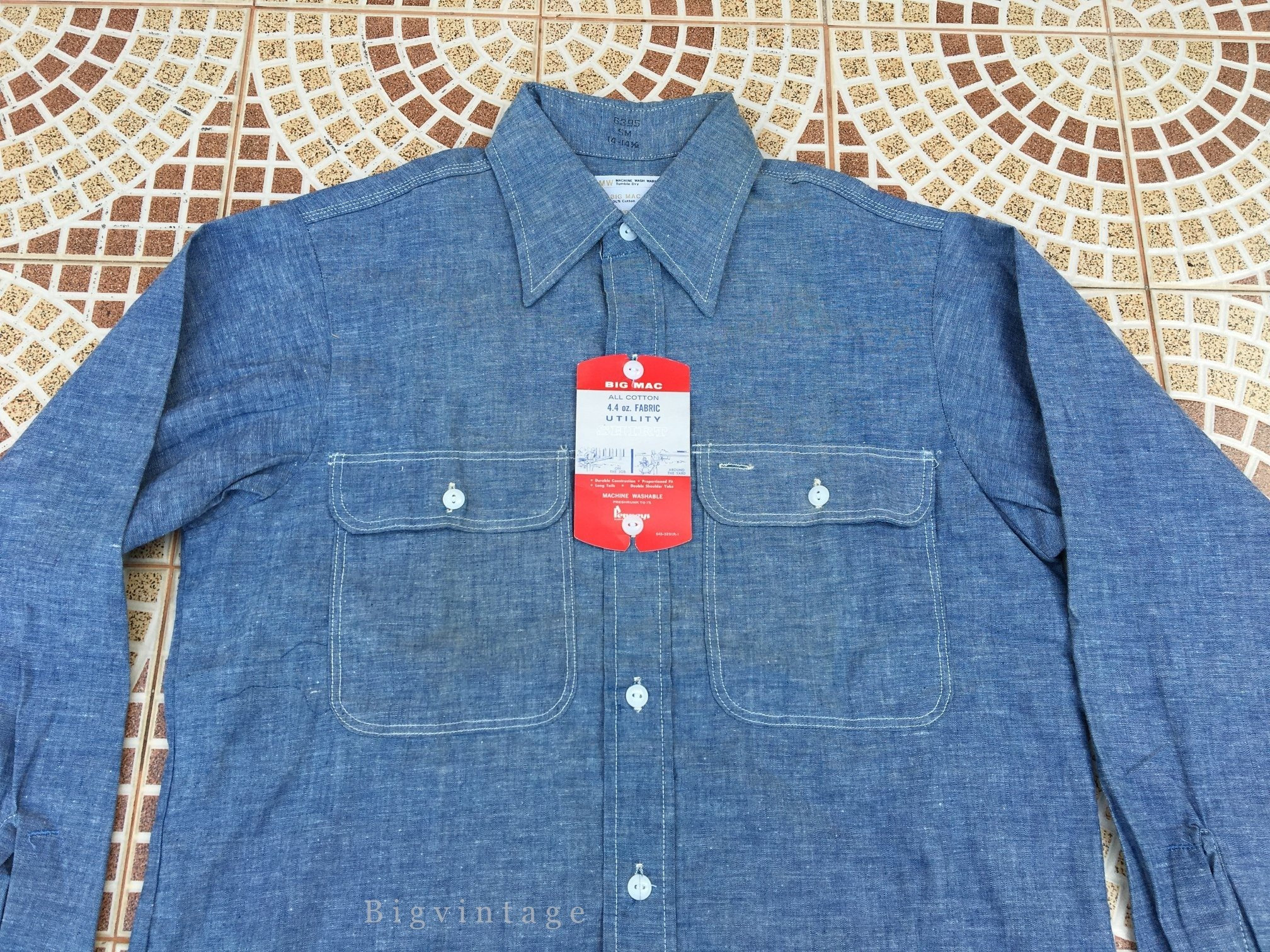Vintage BIG MAC Chambray Shirt Sz.14.5 Deadstock - Etsy Vintage BIG MAC Chambray Shirt Sz.14.5 Deadstock - Etsy