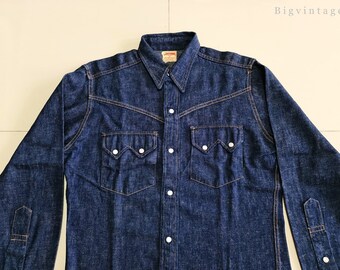 Vintage 50's Longhorn Sanforized Sawtooth Denim Western Vintage 50's Longhorn Sanforized Sawtooth Denim Western