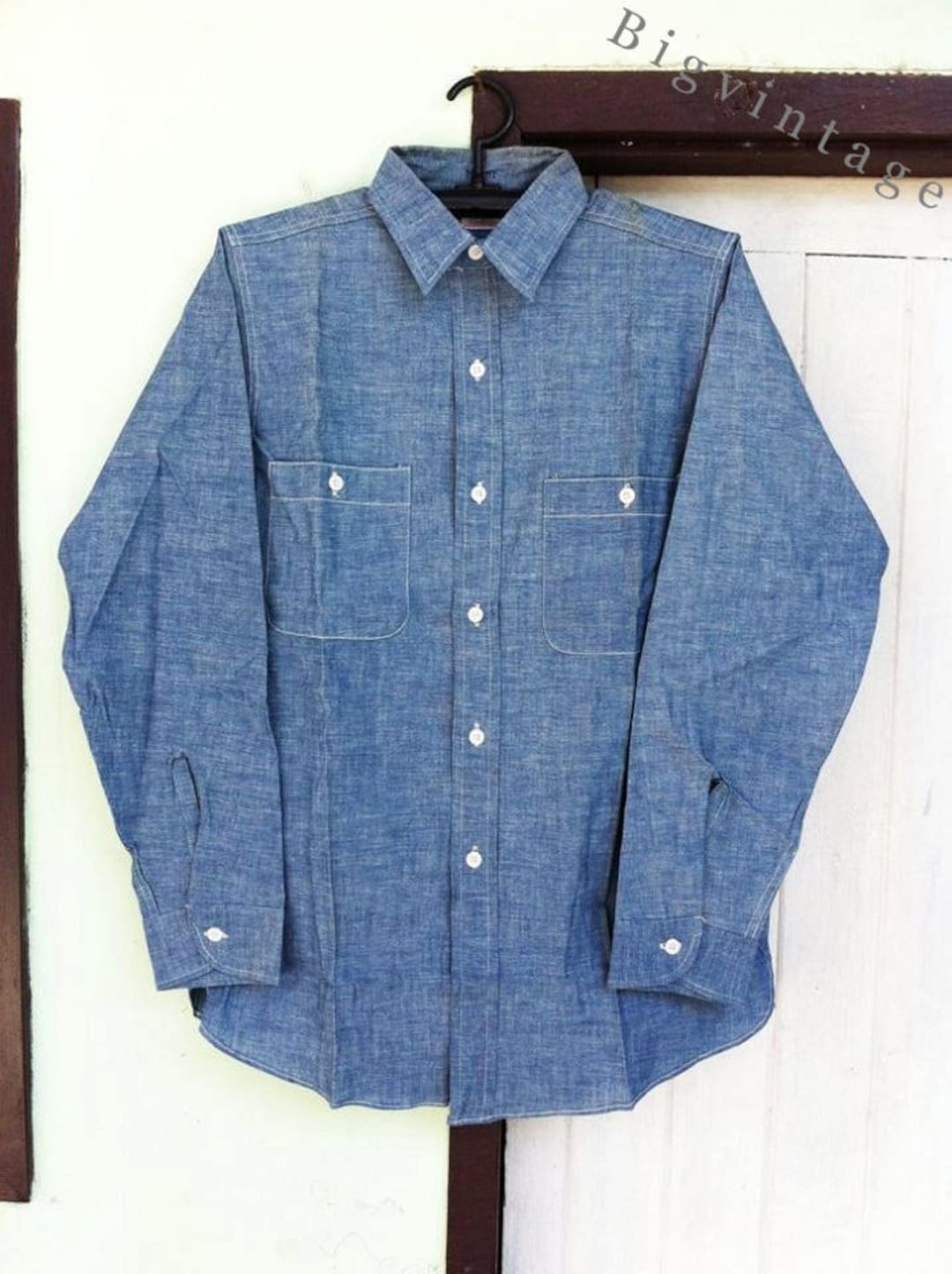 Vintage 50's BIG YANK SANFORIZED Chambray Selvage Sz.15 Vintage 50's BIG YANK SANFORIZED Chambray Selvage Sz.15