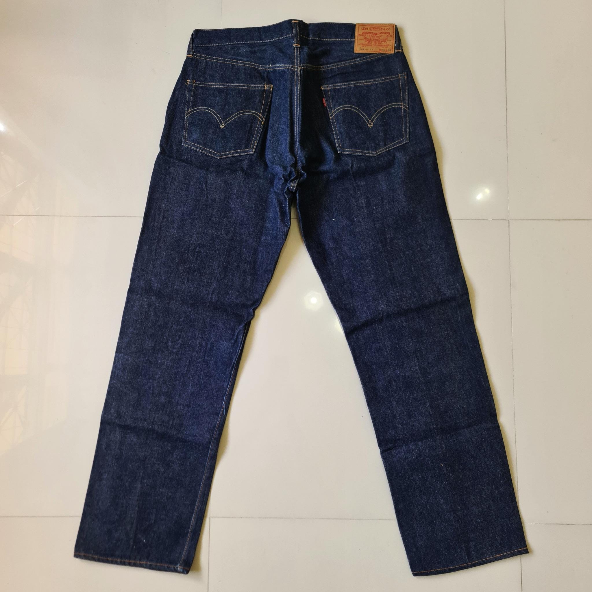 Vintage Levi's 502 Big E A Type V Stitch 36 X 34 DEADSTOCK