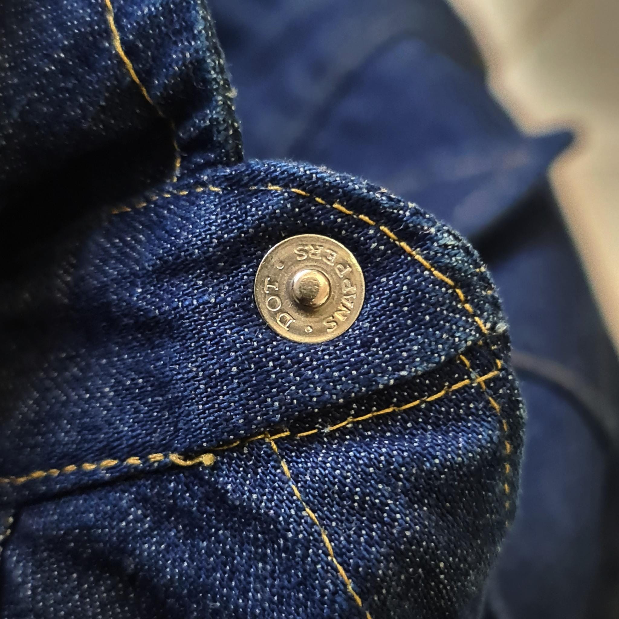 Vintage 50's Levi's Short Horn Denim Western Shirt Sz.m Excellent