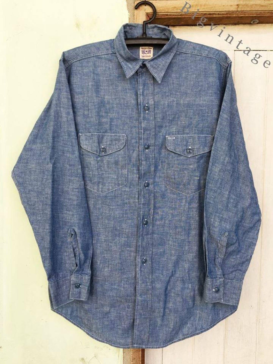 Vintage 50's Sweet-orr Chambray Work Shirt One Wash - Etsy