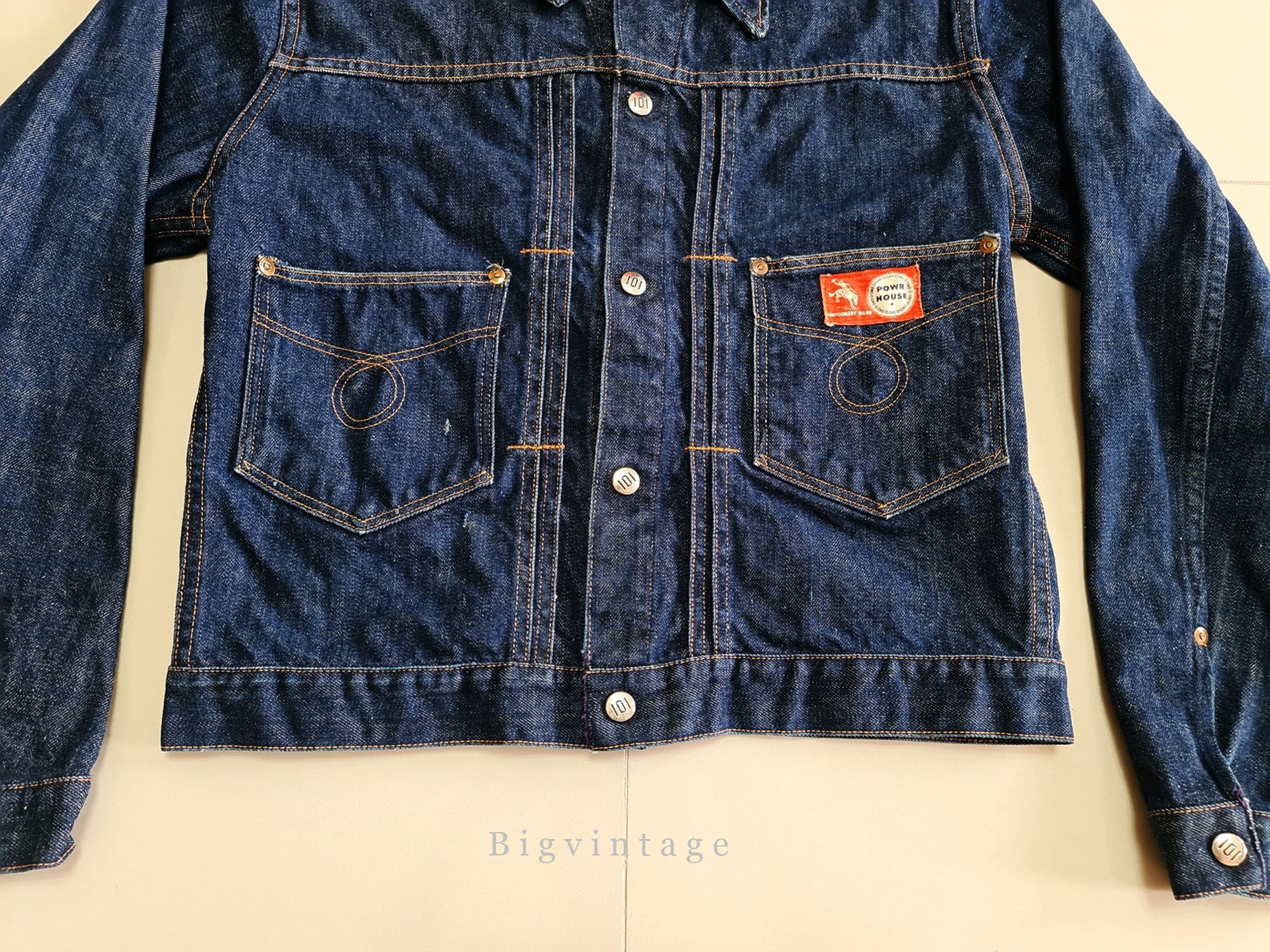 Vintage Montgomery Ward 101 Powr House 50's Indigo Denim Vintage Montgomery Ward 101 Powr House 50's Indigo Denim