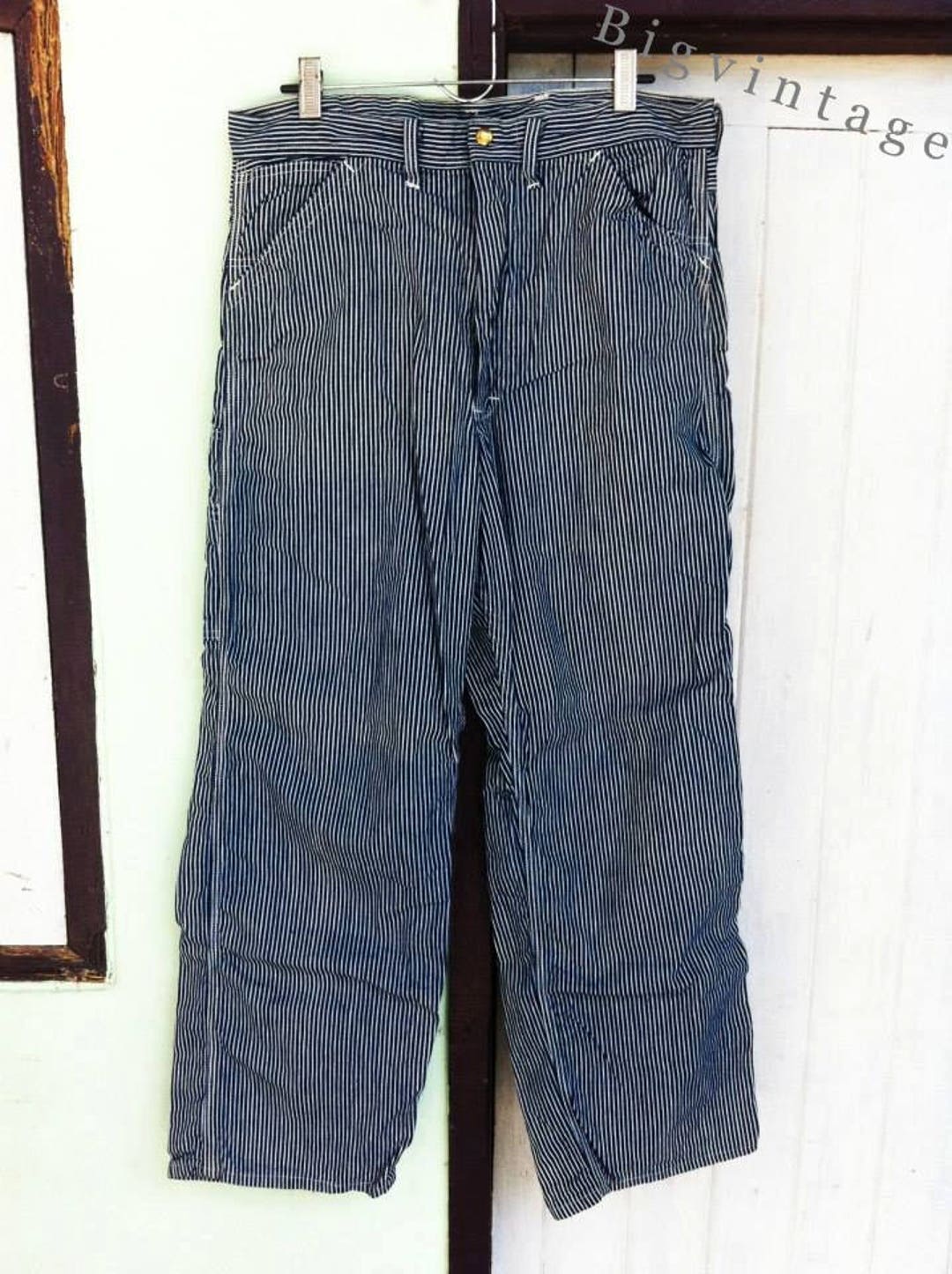 Vintage 50's LEE Hickory Stripe Denim Work Jeans Gripper - Etsy