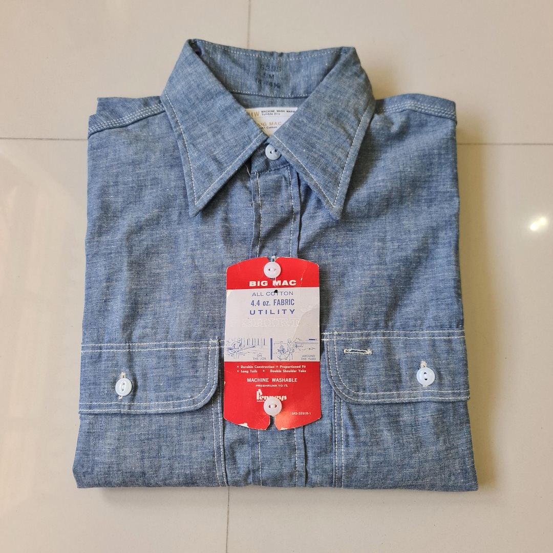 Vintage BIG MAC Chambray Shirt Sz.14.5 Deadstock - Etsy