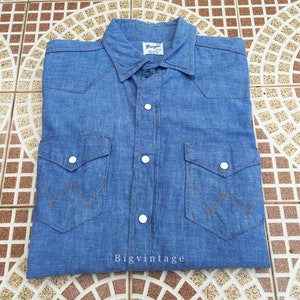 Vintage Wrangler Pearl Snap Western Shirt Size.15-33 Deadstock