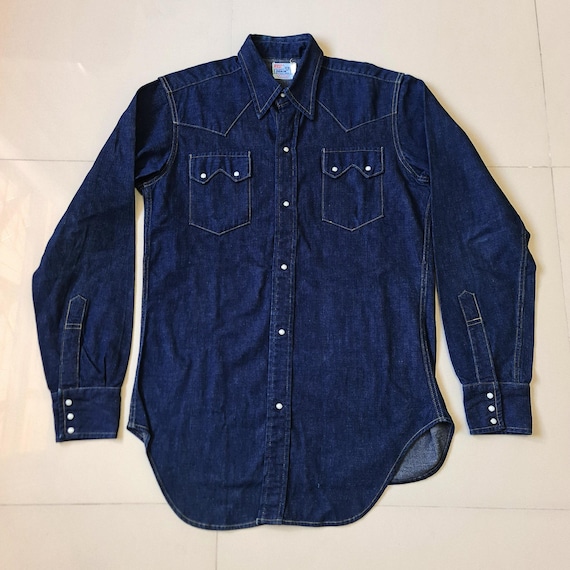 50s Levi’s Shorthorn Denim Shirts Vintage 50's Levi's Short Horn Denim Western Shirt Sz.m