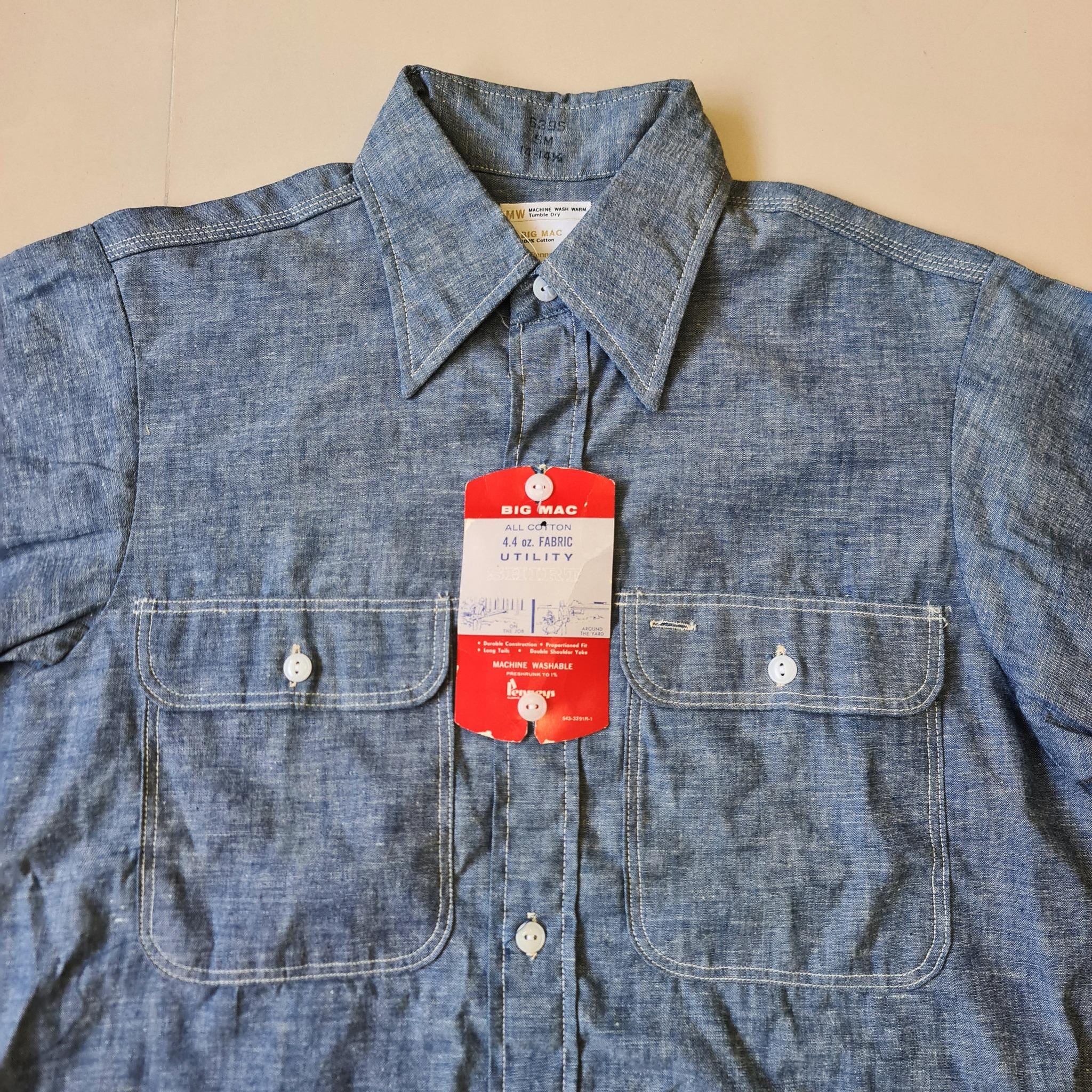 Vintage BIG MAC Chambray Shirt Sz.14.5 Deadstock - Etsy