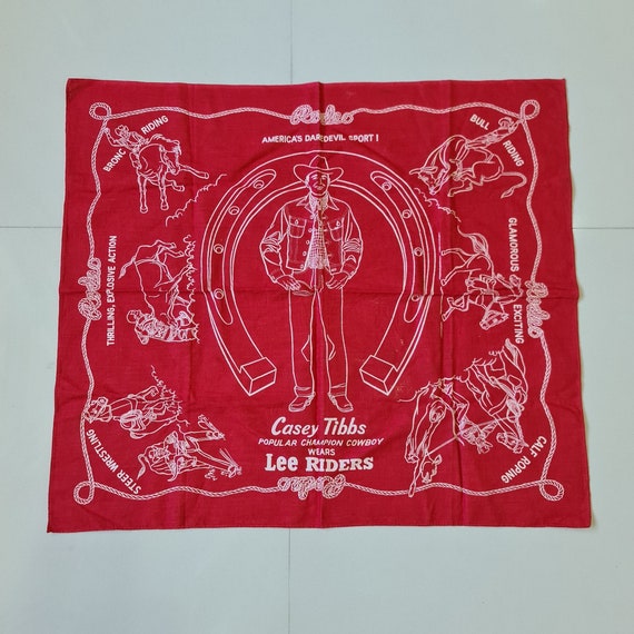 Vintage 1950s Lee riders handkerchief 23.5 X 20.5 - image 1