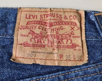 Vintage Levis 501 Red Line W35 L36 - Etsy