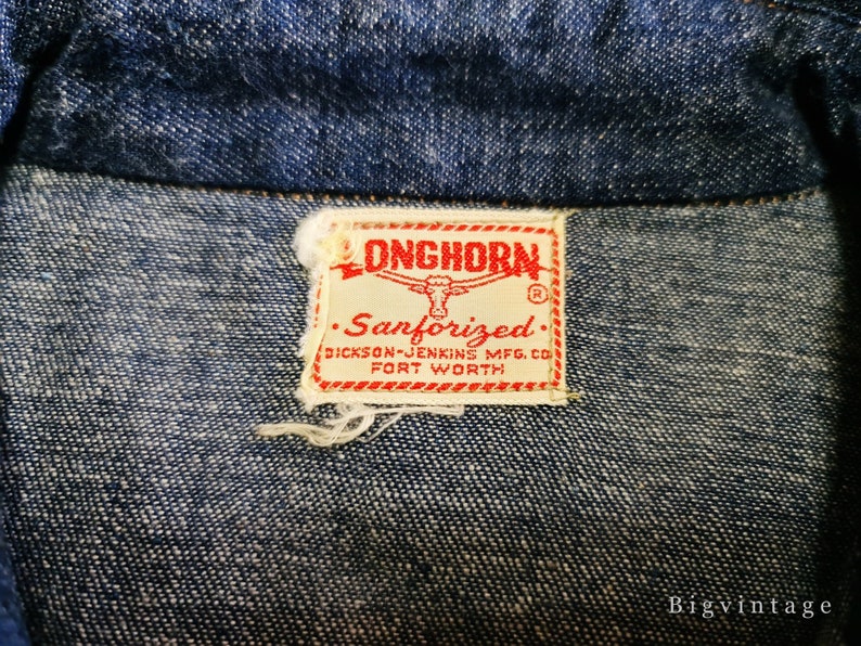 Vintage 50's Longhorn Sanforized Sawtooth Denim Western Shirt Sz.m ...