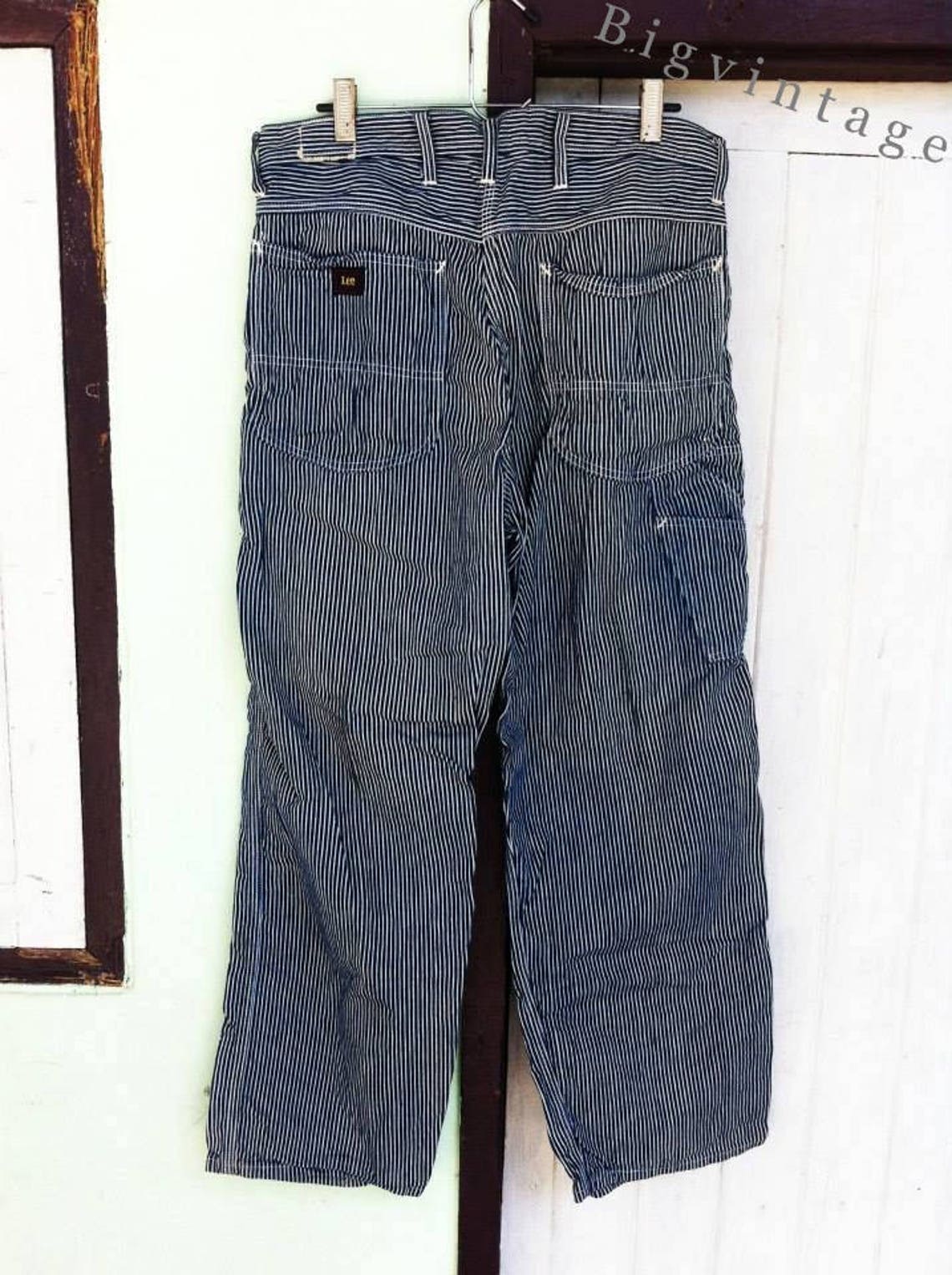 Vintage 50's LEE Hickory Stripe Denim Work Jeans Gripper - Etsy