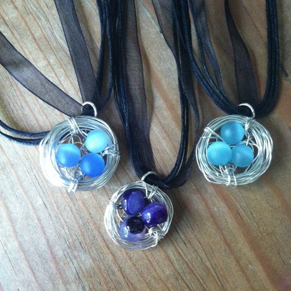 Bird S Nest Wire Wrapped Necklace With An Organza Cord - How To Make A Wire Wrapped Bird S Nest Pendant Bird S Nest Wire Wrapped Necklace With An Organza Cord - How To Make A Wire Wrapped Bird S Nest Pendant