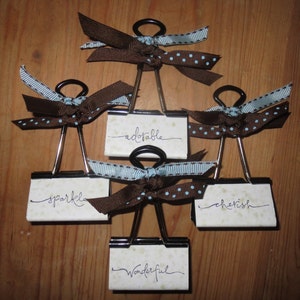 Set of 4 - Deco Clips for Photographs, Business Cards, or Seating Cards