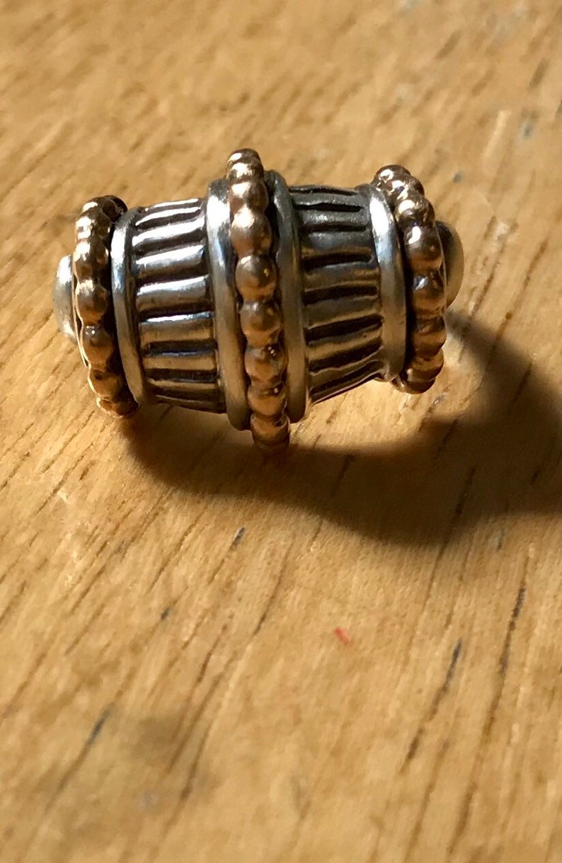 tone 2 Ring heavy weight Sterling /& 14K