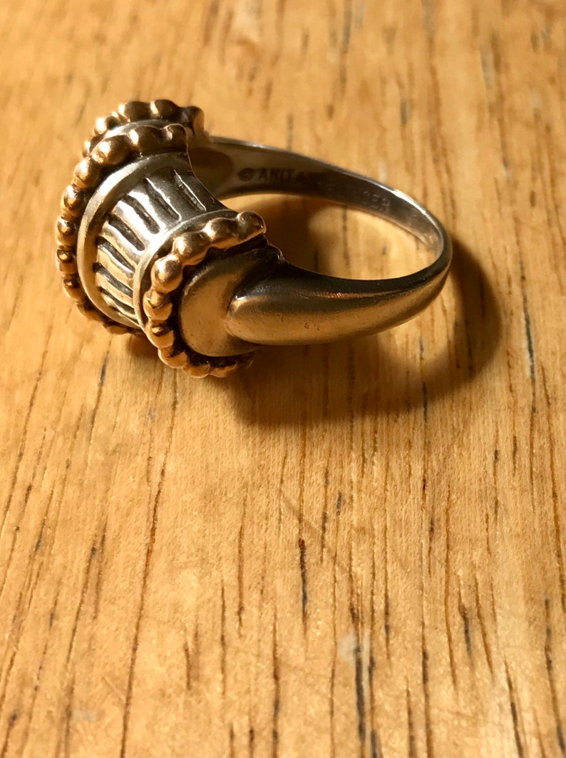 tone 2 Ring heavy weight Sterling /& 14K