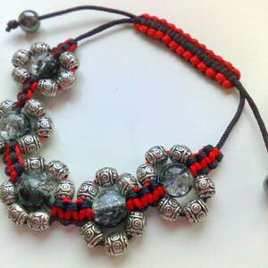 RED & BLACK 2 colour shamballa bracelet