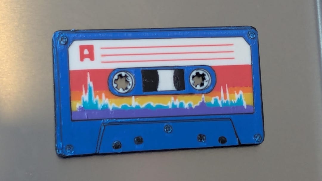 Retro Cassette Tape Refrigerator Magnet - 4 Inch Vintage Music Magnet ...