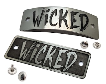 Nickel Silver Text Name Plate with Rivets | For Dog, Cat, or Pet Collar