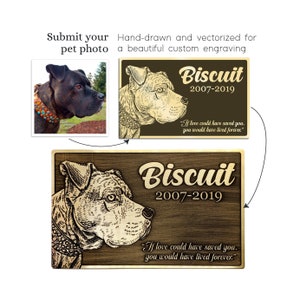 Custom Pet Memorial Plaque | Brass or Nickel Silver | Personalized Name and Artwork