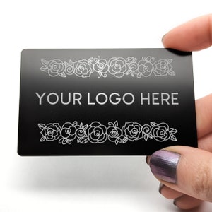 Cartes de visite personnalisées en aluminium | Qté 25 | Fini noir mat