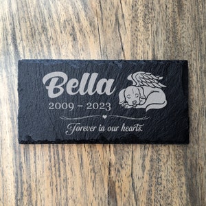 Personalisierte Slate Dog Gedenktafel | Schiefer Zeichen Grabstein Grabmarker