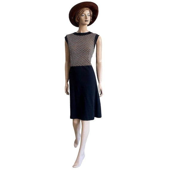 70’s Sleeveless Polyester Bi-Colored Dress