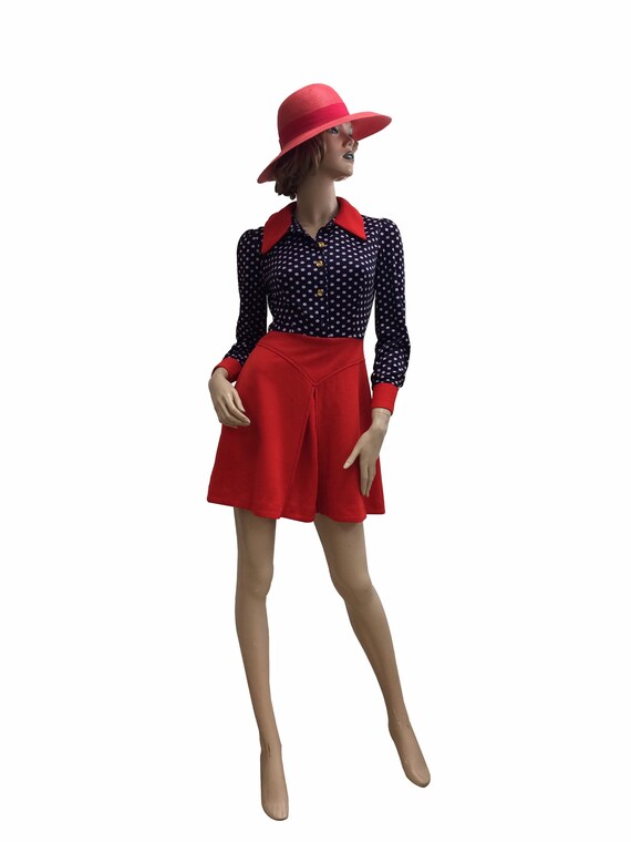 70’s Polka Dot / Red Polyester Dress