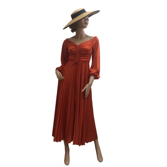 70’s Orange Polyester Dress
