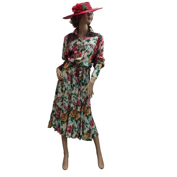 80’s Oversized Floral Print Dress