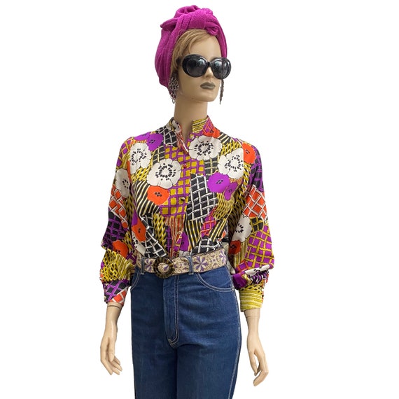 70’s Floral & Geometric/Abstract Pattern Polyester
