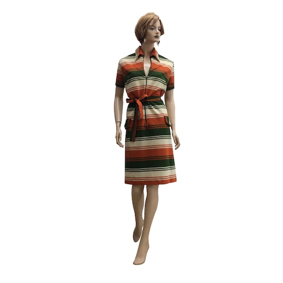 70’s Collared Polyester Dress